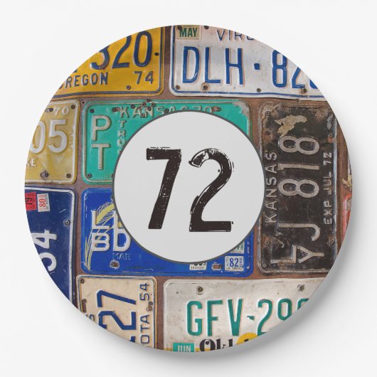 Rusty Licence Borden 72nd Birthday Papieren Bordje (Voorkant)