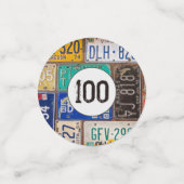 Rusty License Bord 100th Birthday Confetti (Kleine voorkant)