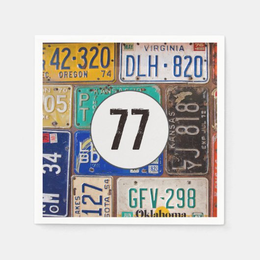 Rusty License Bord 77th Birthday Servet (Voorkant)