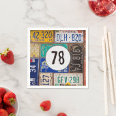 Rusty License Bord 78th Birthday Napkins Servet (Insitu)