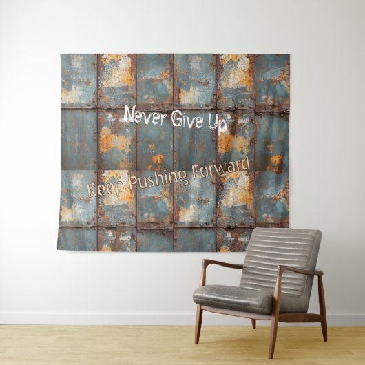 Rusty Metal Industrial 2 Text Wandkleed (In Situ (horizontaal))