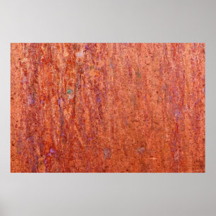 Rusty metal plate etched by corrosionabstract, poster