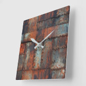 Rusty Metal Wall Clock Vierkante Klok (Hoek)