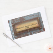 Rusty Naamplaat | Grunge Steampunk Halloween Rechthoekige Sticker (Envelop)