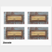 Rusty Naamplaat | Grunge Steampunk Halloween Rechthoekige Sticker (Vel)