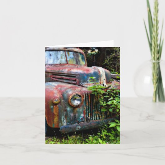 Rusty Old Antiek Truck Kaart (Voorkant)