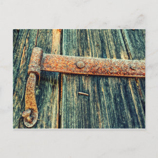 Rusty Old Barn door Butt Hinge Briefkaart