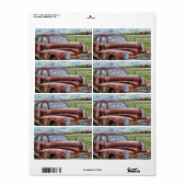 Rusty Old Classic Car  Automobile Etiket (Full Sheet)