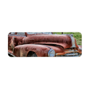 Rusty Old Classic Car Automobile Etiket
