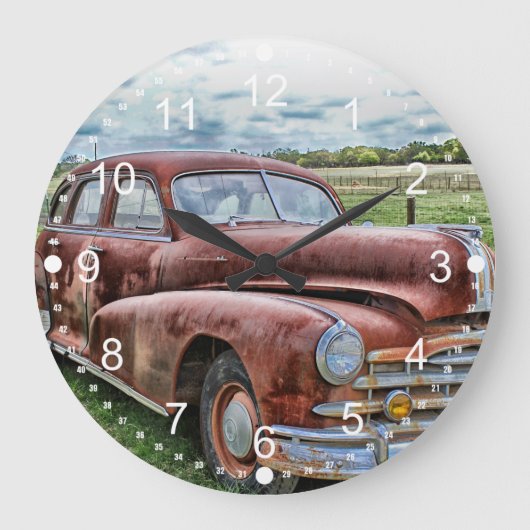 Rusty Old Classic Car  Automobile Grote Klok (Voorkant)