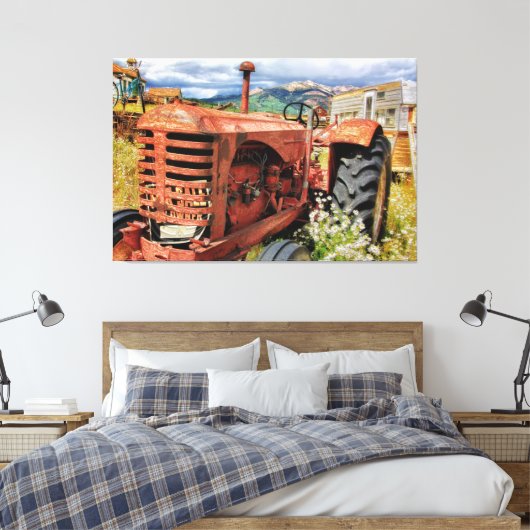 Rusty Old  Tractor Canvas Afdruk (Insitu (Slaapkamer))