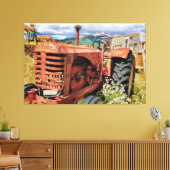 Rusty Old  Tractor Canvas Afdruk (Insitu (Woonkamer))