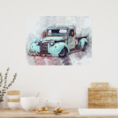 Rusty Old Truck  Poster (Keuken)