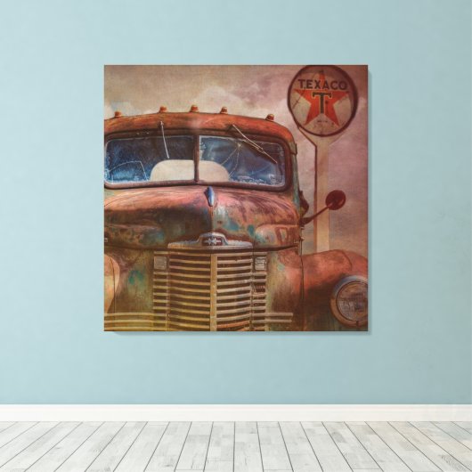 Rusty oude Antiek auto Canvas Afdruk (Insitu (Houten vloer))