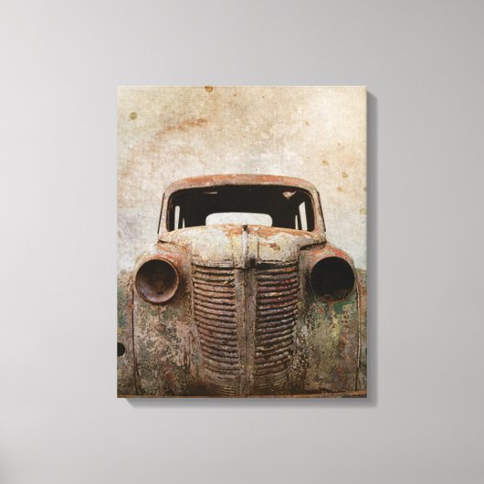 Rusty oude Antiek auto Canvas Afdruk (Voorkant)