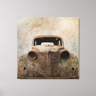 Rusty oude Antiek auto Canvas Afdruk