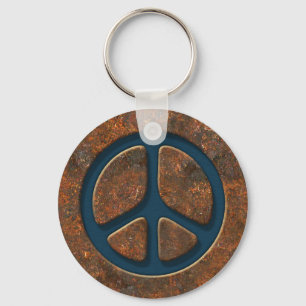 Rusty Peace Sign Sleutelhanger