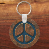 Rusty Peace Sign Sleutelhanger (Voorkant)