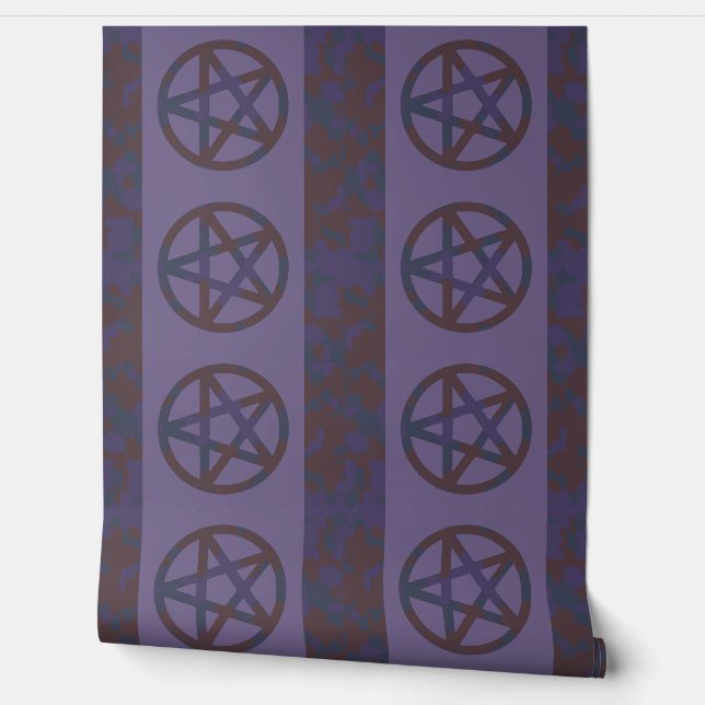 Rusty Pentagram Wallpaper Rand Paarse Behang (Afrollen)