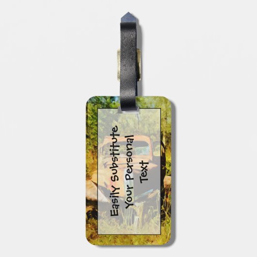 Rusty Pick Up Truck Abstract Bagagelabel (Achterkant verticaal)