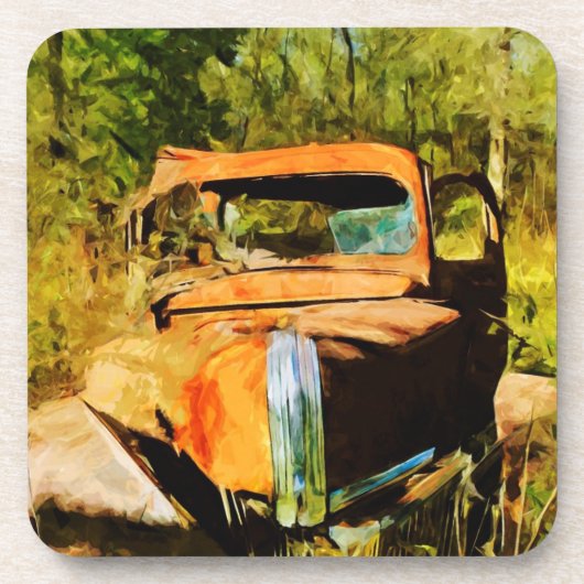 Rusty  Pick Up Truck Abstract Onderzetter (Voorkant)