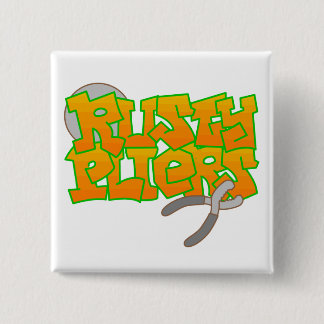 Rusty Pin Vierkante Button 5,1 Cm