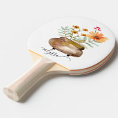 Rusty Pink Rose Flowers Trendy Script Name Tafeltennisbatje (Voorkant Gekanteld)