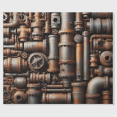 Rusty Pipes Wrapping Paper Cadeaupapier (Vlak)