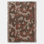 Rusty Red and Dark Olive Camo abstract Deken (Voorkant Verticaal)