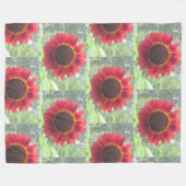 Rusty Red Sunflower Fleece Deken (Voorkant (Horizontaal))