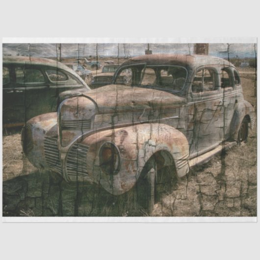 Rusty Retro Car 20x30-decoupage Tissuepapier (Voorkant)