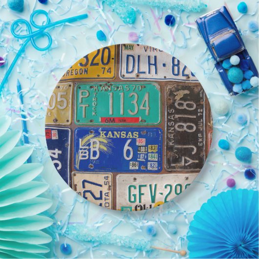 Rusty Retro License Bord Collectie (Feest)