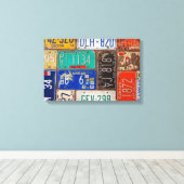 Rusty Retro Licentie bord Collage Canvas Afdruk (Insitu (Houten vloer))