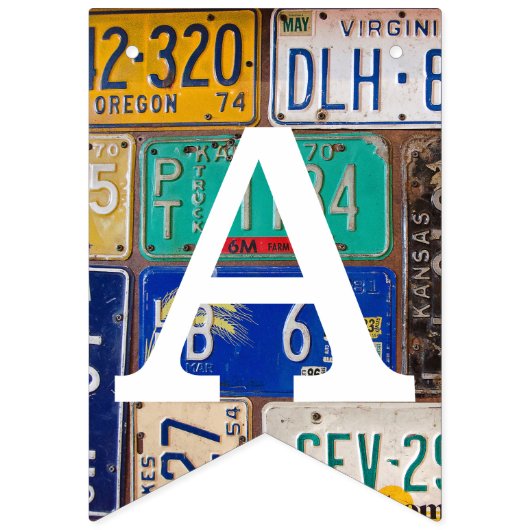 Rusty Retro Licentie Bord Verjaardag Vlaggetjes (Derde vlag)