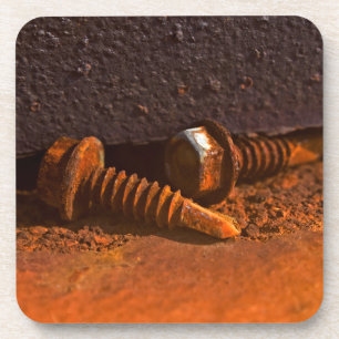 Rusty schroeven die aan Rest worden verstrekt Drankjes Onderzetter