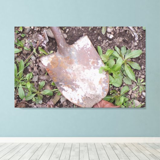 Rusty Shovel dans la toile Weeds Print (Insitu (Plancher de Bois))