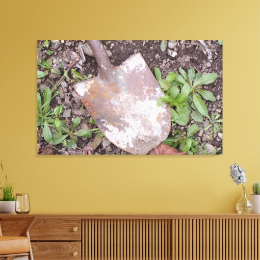 Rusty Shovel dans la toile Weeds Print (Insitu(Salon))