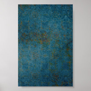 Rusty Spots Blue Pattern Achtergrond Poster