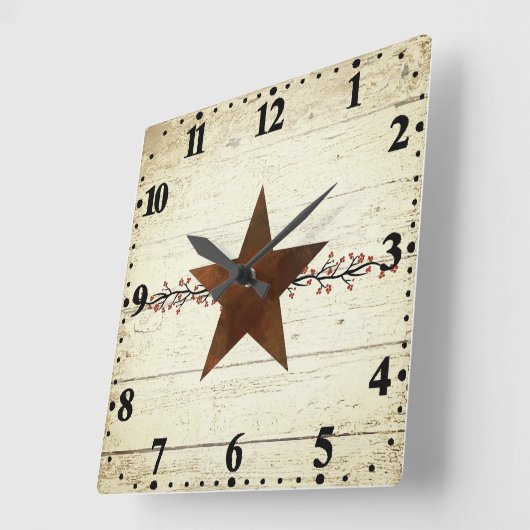 Rusty star en bessen vierkante klok (Hoek)