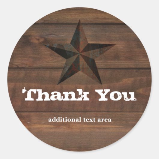 Rusty Star Rustieke Western Hout Land Sticker (Voorkant)