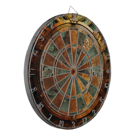 Rusty Steampunk Dartboard Dartbord (Voorkant Links)