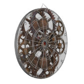 Rusty Steampunk Metal Gears Dartbord (Voorkant Links)