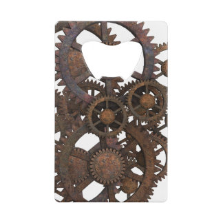 Rusty Steampunk Metal Gears Kredietkaart Flessenopener