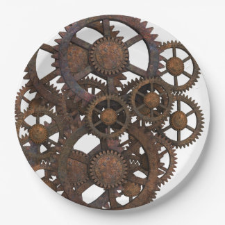 Rusty Steampunk Metal Gears Papieren Bordje