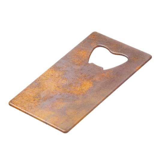Rusty Steel Monogram Kredietkaart Flessenopener (Achterkant Gekanteld)
