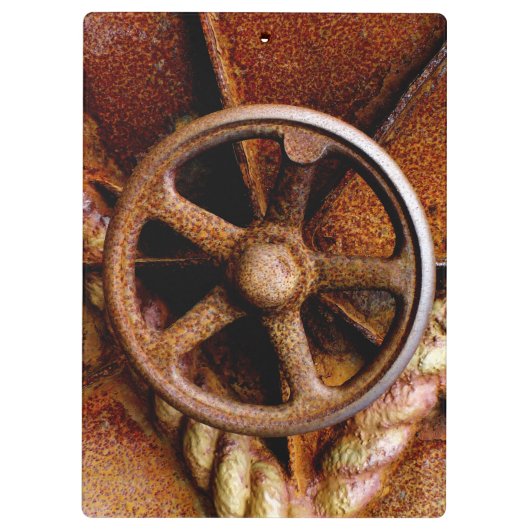 Rusty Submarine Hatch Wheel Klembord (Achterkant)