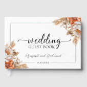 Rusty Terracotta Peony Floral Mariage Livre d'invi (Recto)