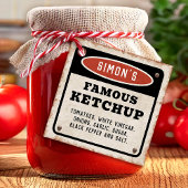 Rusty tomato ketchup label