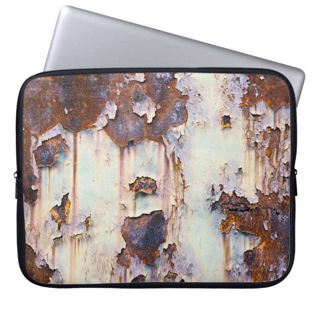 Rusty Trein Wagon Peeling Paint Laptop Sleeve (Voorkant)