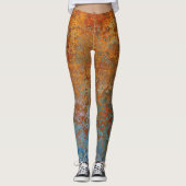 Rusty, Verdigris, Grunge Steampunk Leggings (Voorkant)